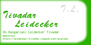 tivadar leidecker business card